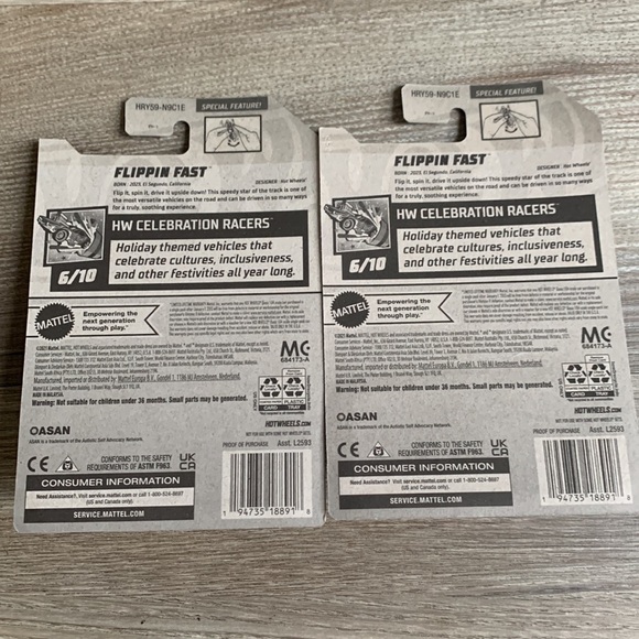 2 Hot Wheels Flippin Fast HW Celebration Racers Hotwheels Mattel New 2024 ASAN - Picture 5 of 6